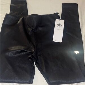 ALO Faux leather airbrush leggings